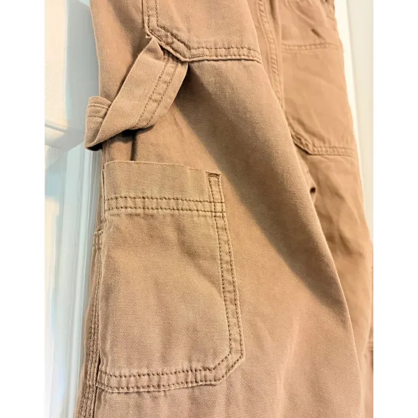 Aeropostale Womens Carpenter Pants Tan Khaki Cotton Canvas Utility Size XS - Image 6
