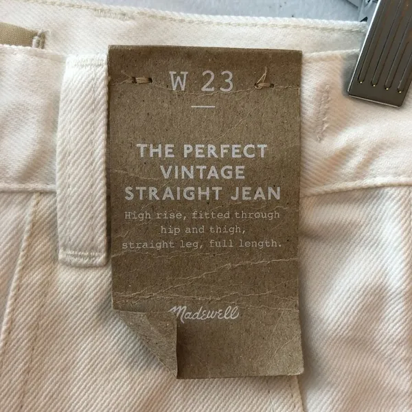 Madewell Womens The '90s Straight Jean: Two-Tone Workwear Edition White Ivory 23 - Image 6