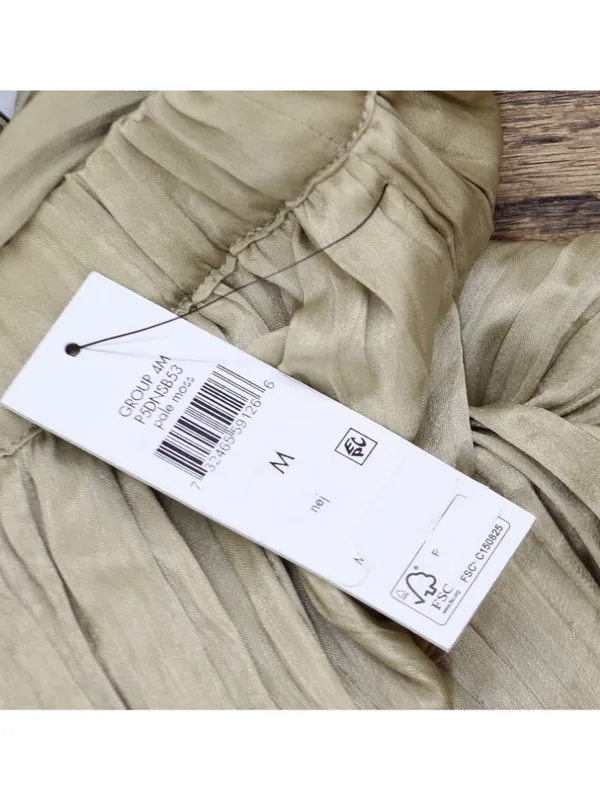 NWT DKNY Womens Crushed Crease Woven Midi Skirt P5DNSB53 Pale Moss Brown Green M - Image 12