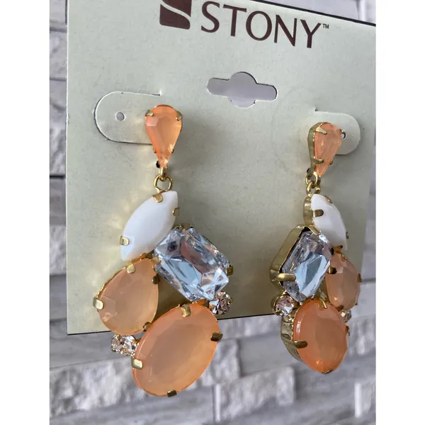 2/$24! Earrings Peach and White Orange - Image 2