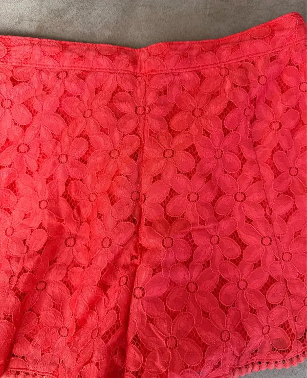 Hollister Red Lace Shorts - Image 3