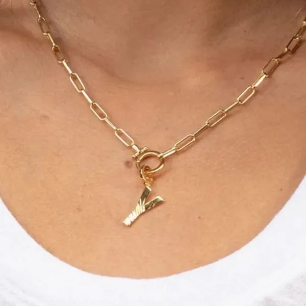 Gorjana Parker 18K Gold Plated Charm Initial Y - Image 8