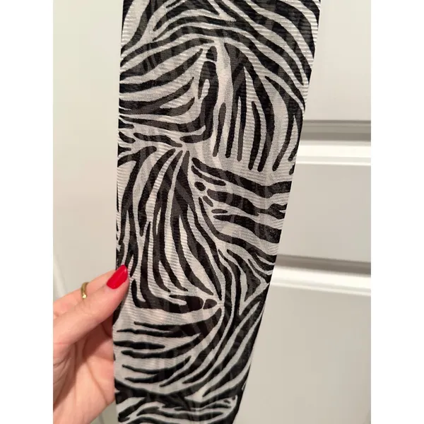 Sanctuary Lets Party Mesh Dress Zebra Print Ruched Long Sleeve Medium NWT Mini‎ - Image 7
