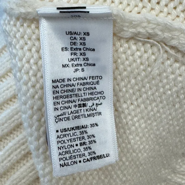 NWT The Drop Brigitte Whisper White Chunky Button Front Cardigan Sweater XS - Image 7
