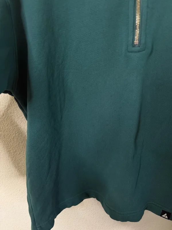 American Giant Teal Green French Terry Half Zip Pullover‎ Sweater Womens Size L - Image 8