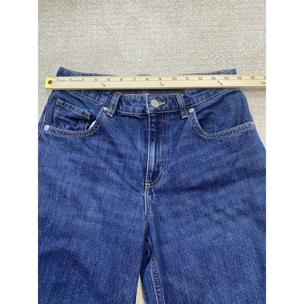 MNG Mango High Rise Wide Leg Jeans Womens US 4 100% Cotton - Image 9
