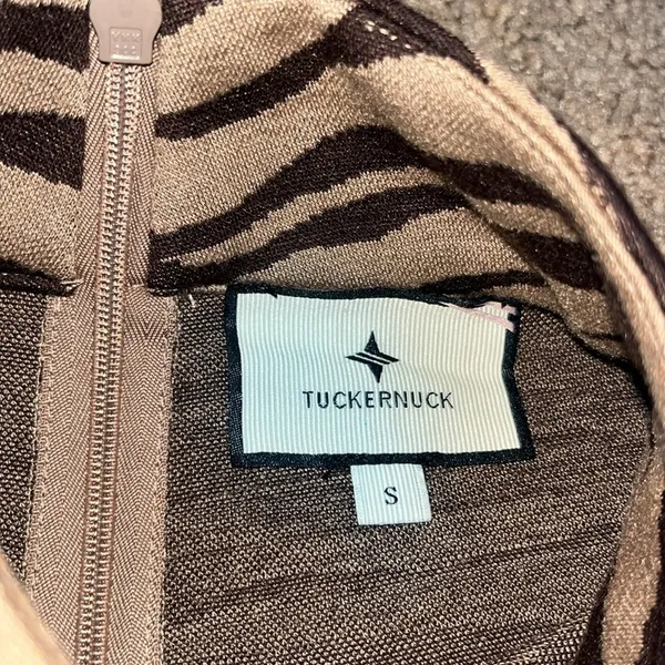 Tuckernuck Ellie Striped Mock‎ Neck Knit Dress Tiger Small - Image 7