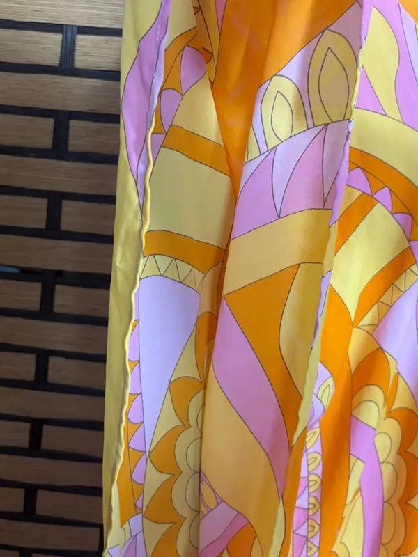 Show me Your MuMu Orange And Pink One Shoulder Flowy Dress Size Medium - Image 7