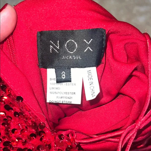 NOX Anabel Red Sequin Strapless Bodycon‎ Mini Dress Size 8 - Image 7