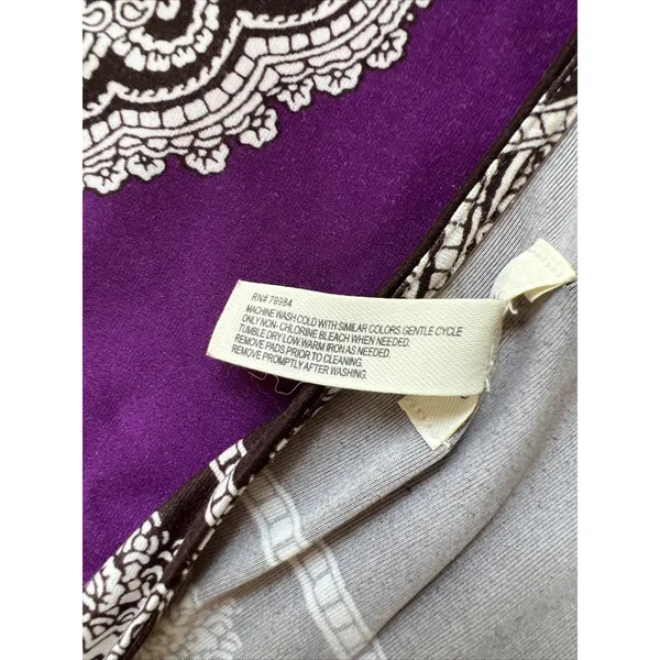 Soma Sleeveless Maxi Dress V Neck Brown‎ Purple Paisley Boho Resort Moody - Image 9