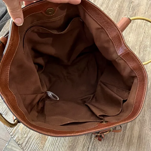Fossil Ada Bucket Bag purse leather brown keys shoulder bohemian cottagecore - Image 10