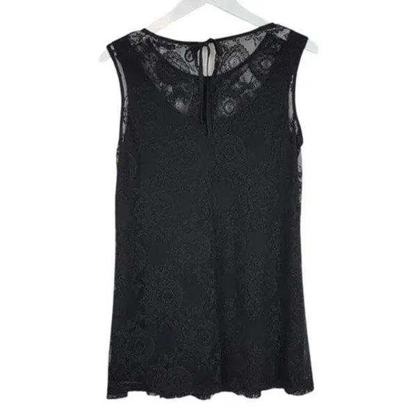 CAbi Date Night Black Lace Tunic Elegant Romantic Tank Style#942‎ S - Image 2
