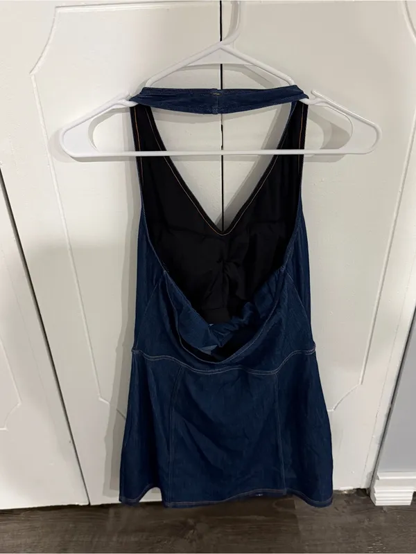 Halara Denim Halter Mini Dress - Image 2