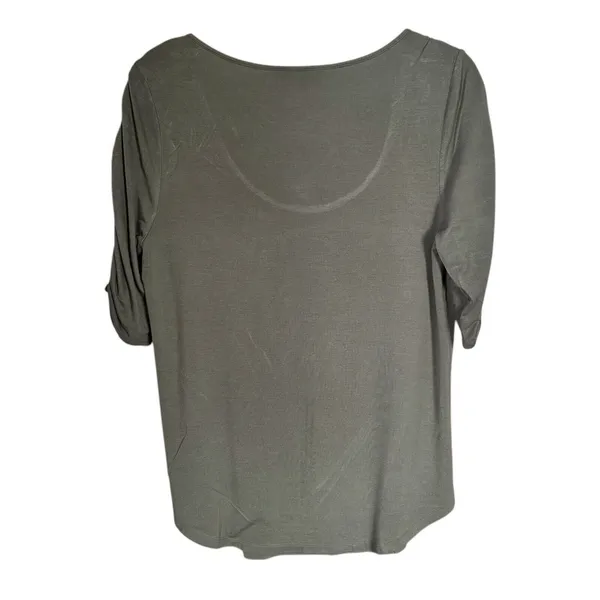 The Nines by Hatch Women Sz M Elbow Sleeve Scoop Neck Shirred Maternity T-Shirt - Image 6
