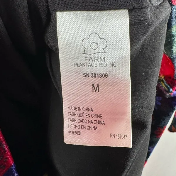 NWT Farm Rio Velvet‎ Dress in Black Banana Sky Size Medium - Image 10
