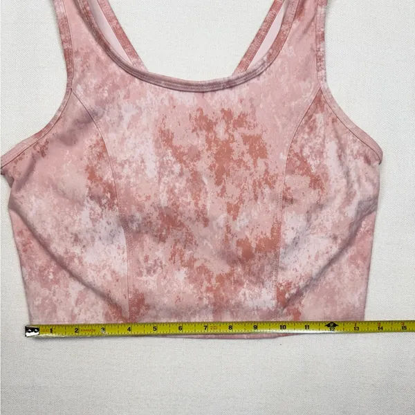 RBX Sports Bra Womens Size M Pink Tie Dye V-Neck Longline Yoga Athletic - Image 7
