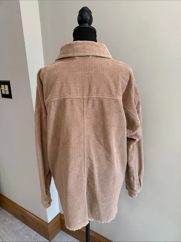 Empyre Aria Tan Corduroy Shirt Jacket shacket Size Small - Image 7