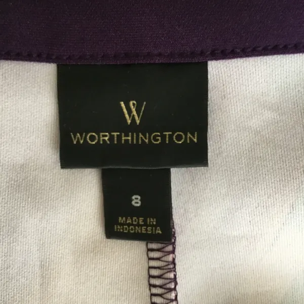 Worthington Women’s Top Skirt 2 Pc Size M Purple /Red Vintage Stretch Comfy - Image 14