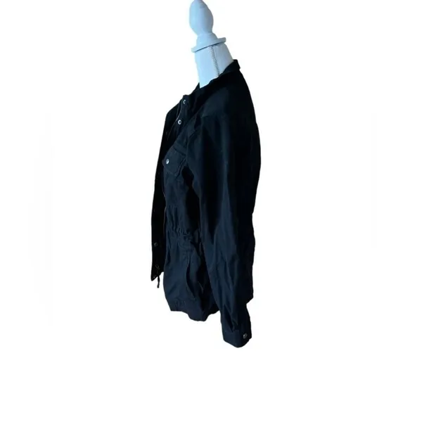 GAP Women Utility Jacket Black Cinched Waist Field Coat Small - Image 4