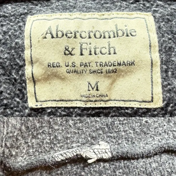 Abercrombie & Fitch New York Logo Hoodie Sweatshirt | Vintage Y2K Gray Medium - Image 7