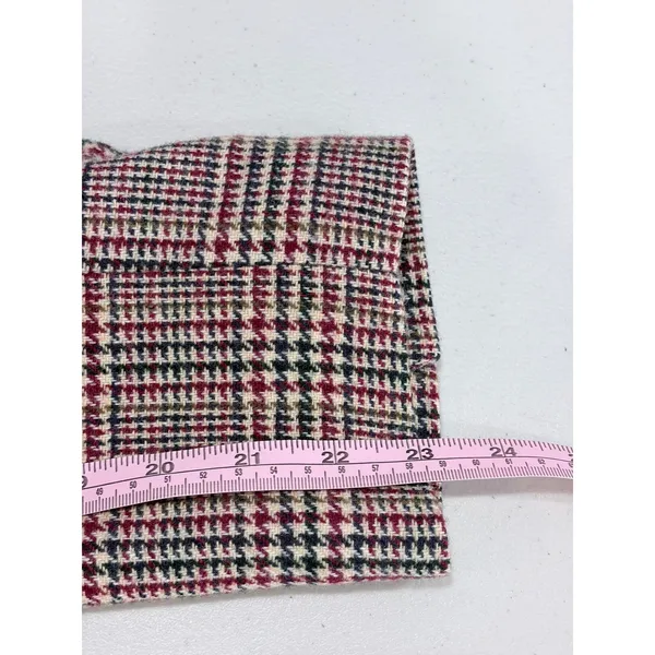 Vintage Talbots Blazer Red Plaid 100% Wool Two Button Jacket Size M - Image 12