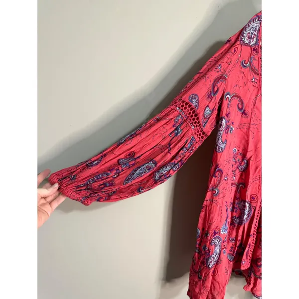 Free People Just The‎ Two Of Us Paisley Tunic Whimsy Boho S Festival Indie - Image 5