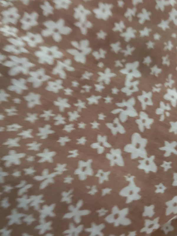 Flawless Maxi Slip Dress with Delicate Flower Print - Taupe Size Small Oversized Look - Image 5