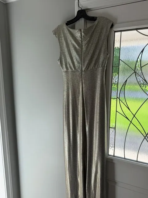 Marina Formal Gown Mother of Bride Dress Gold/Silver Sz. 10 - Image 4