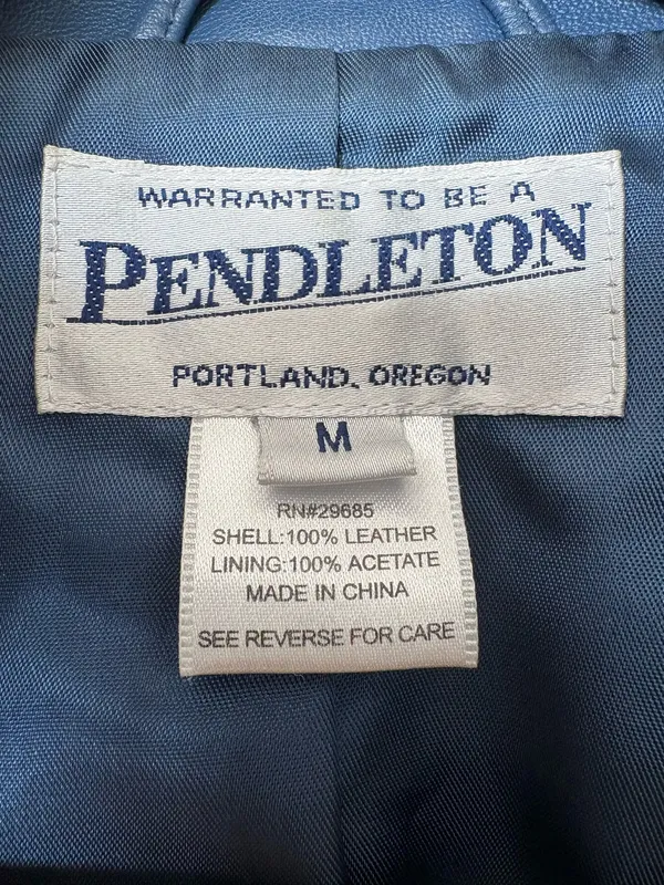 Pendleton Leather Blazer – Size Medium - Image 3