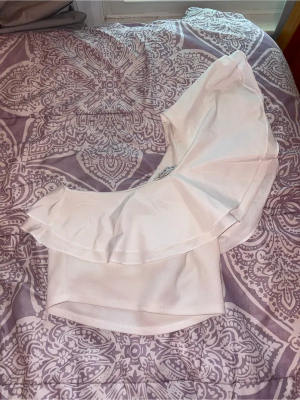 HYFVE White One-Shoulder Ruffle Shirt - Image 2