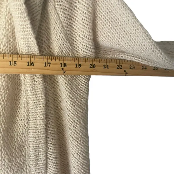 Womens Cream‎ Waterfall Open Front Cardigan Textured Knit Drape Sweater Long Sl - Image 5