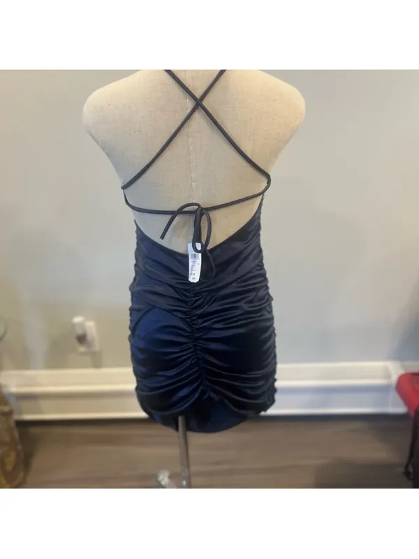Windsor Navy Halter Ruched Mini Dress - Image 8