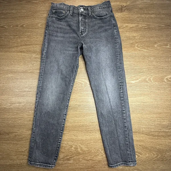 Levi's Premium Wedgie Icon Jeans Women's 28 Gray High Rise Tapered Ankle - Image 2