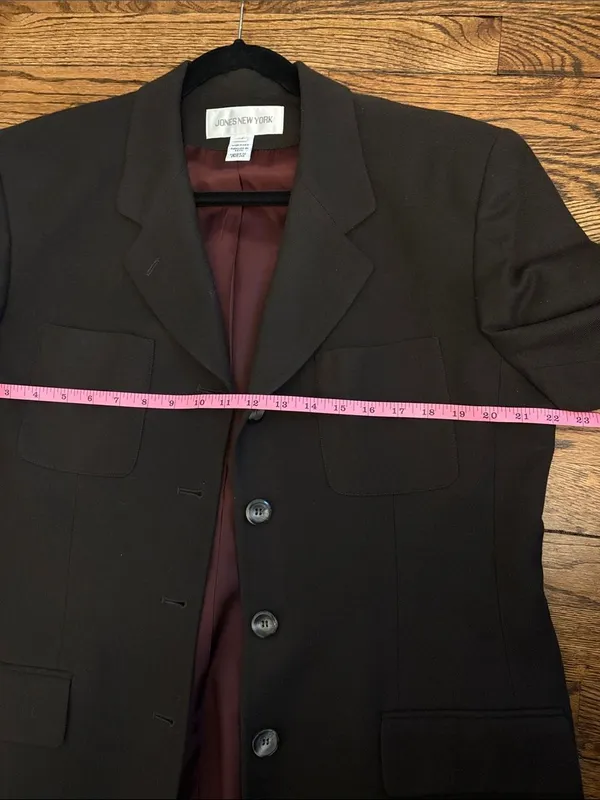Jones New York Brown Single Breasted Blazer 14 Workwear Office Business Vintage - Image 9