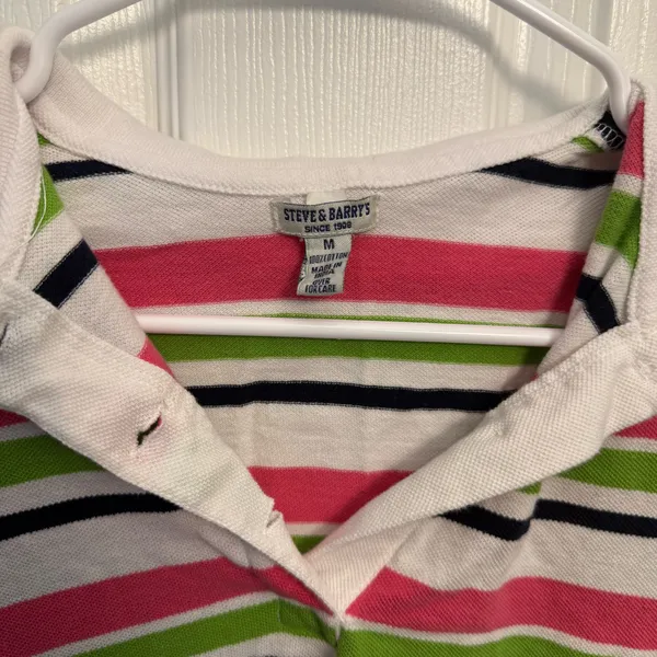 Steve & Barry’s Y2K Striped Polo Shirt - Image 3