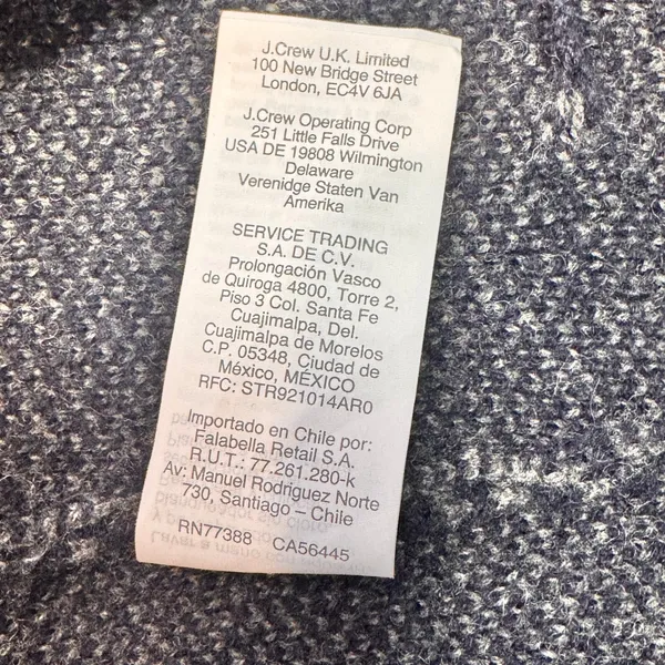 Madewell Herringbone Knit Blazer‎ Sweater Cardigan Jacket Blue Wool Small S - Image 5