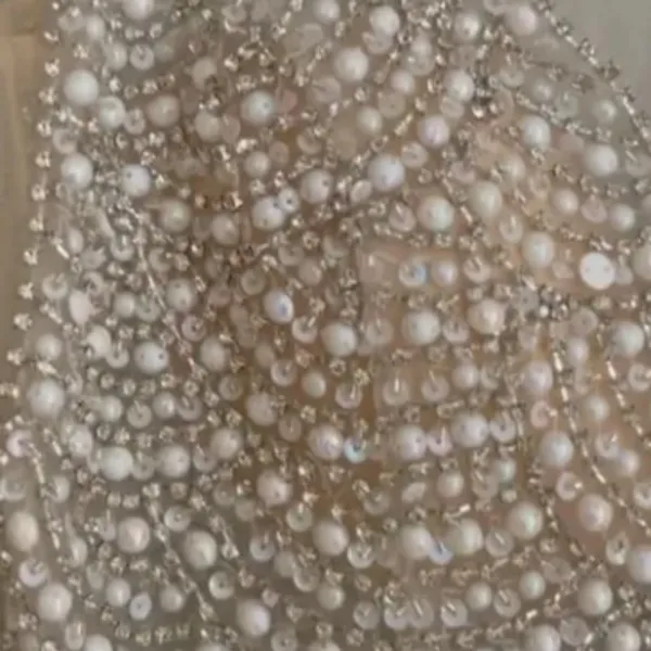 LULU's Stunning Rhinestone Sexy Romantic Sexy Flowy Elegant Wedding Gown - Image 8
