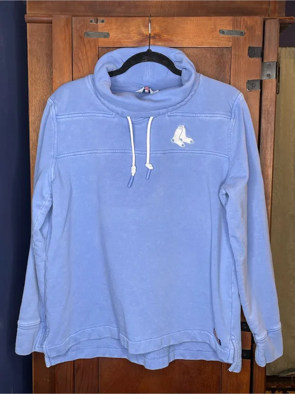 Vineyard Vines Womens Blue Red Sox Sweatshirt Small Cowl Neck MLB Baseball Sport - Image 2