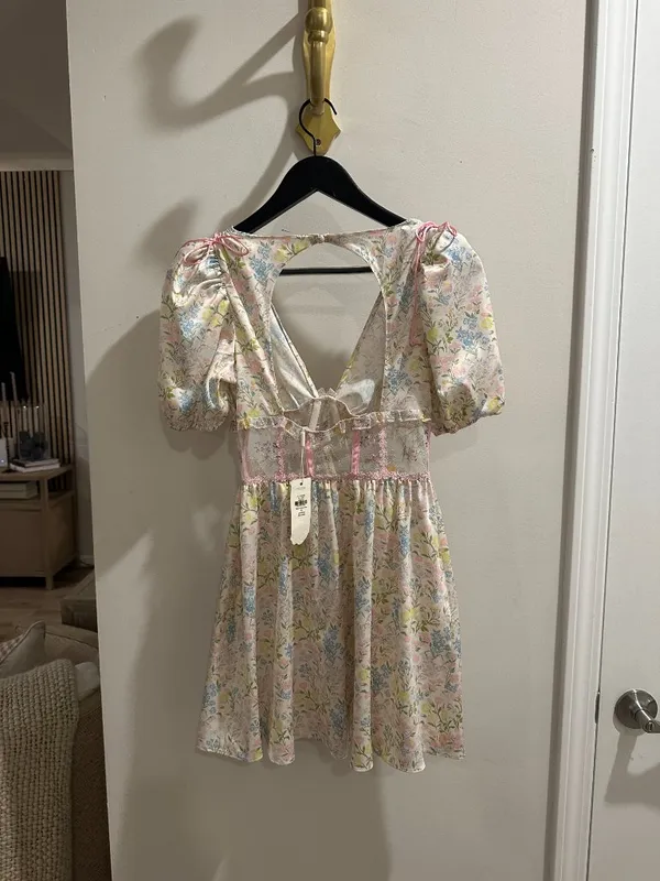 FOR LOVE AND LEMONS Glitter Garden Cap Sleeve Slip Dress Size X-Small NWT - Image 5