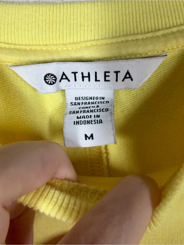 Athleta Yellow Crew Neck Sundown Sweatshirt - Image 3