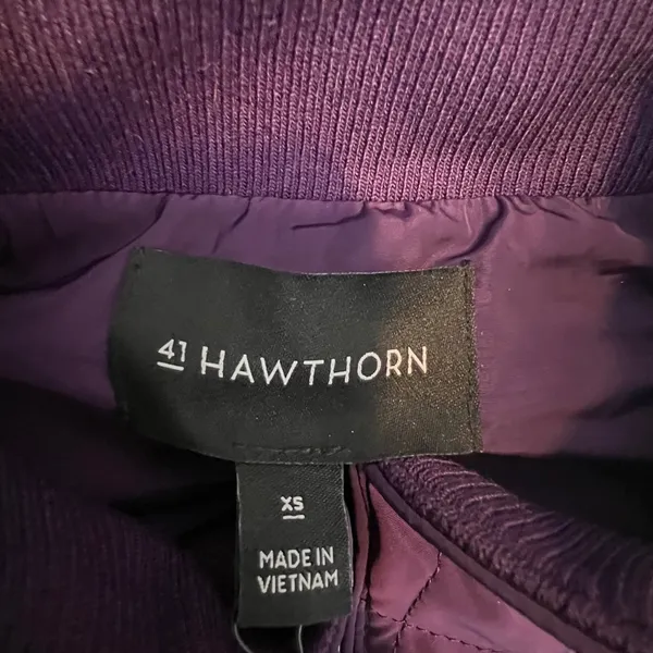 41 Hawthorn Womens Purple Quilted Vest Plaid Lined Ribbed Sides XS NWT‎ - Image 2