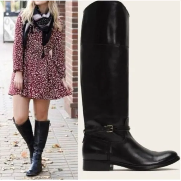 Frye Melissa black tall riding boot size 6 - Image 2