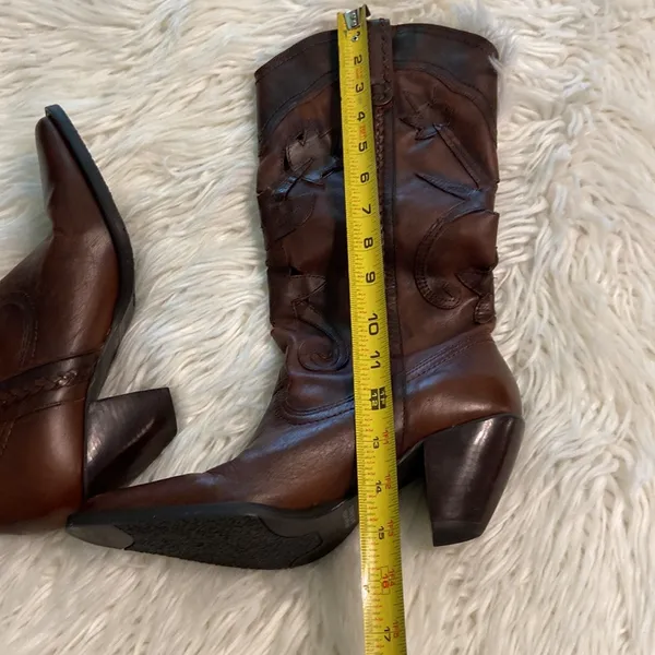 White Mountain, Santa Fe, Western CowboyBoots size 8.5 brown color - Image 10