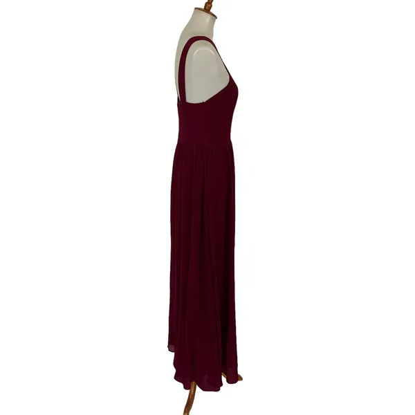 Lulus Large Maroon Bridesmaid Maxi Dress‎ Formal Evening Gown - Image 4