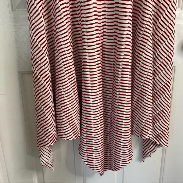 Anthropologie Maeve Caleta Handkerchief Red Stripe Strapless Dress XL New - Image 7