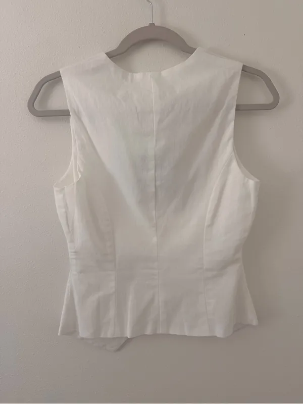 Anthropologie NWT Le Lis Luana Asymmetrical Cotton Minimalistic Neutral Top size xs - Image 5