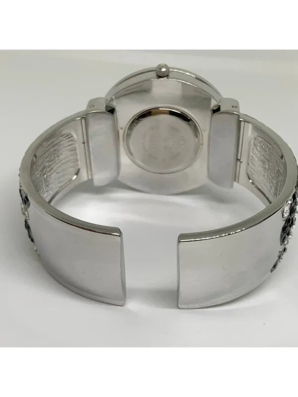 Waltham SilverTone cuff bracelet watch 38mm rhinestones quartz 7” running - Image 5