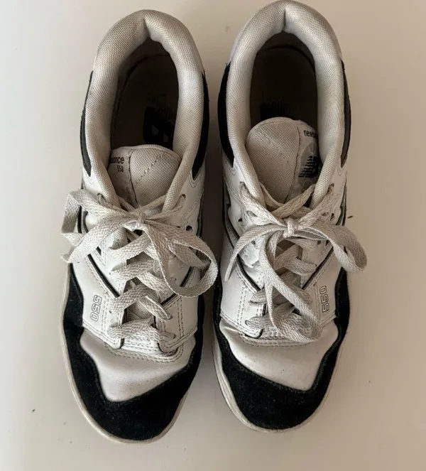 New Balance 550 White and Black Sneakers - Image 3