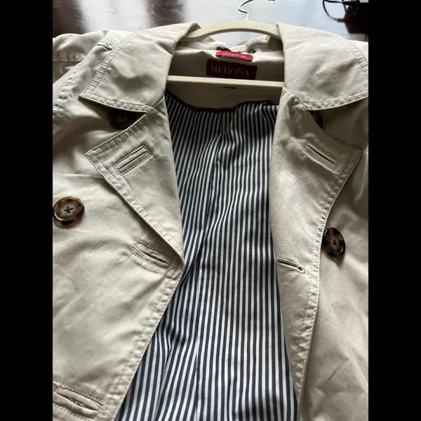 Merona Short Trench Coat size Large - Image 7