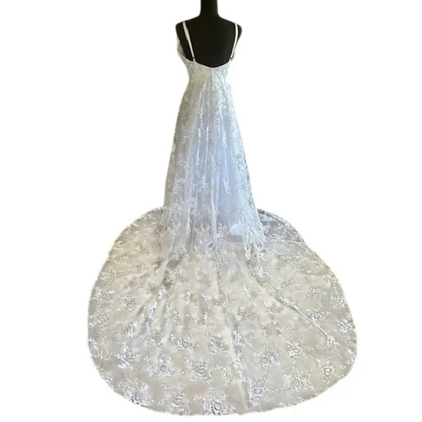 Wear Your Love Lace Wedding Dress Boho Bridal Gown Train NWT Size Large 12 - Image 6
